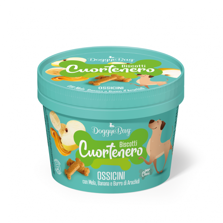 DoggyeBag Cuortenero Ossicini Mela Banana e Burro di Arachidi 150 g DoggyeBag Cuortenero Ossicini Mela Banana e Burro di Arachidi 150 g